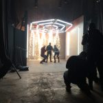 indoor fireworks at photoshoot